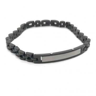 black-links-silver-bar-plate-men-bracelet