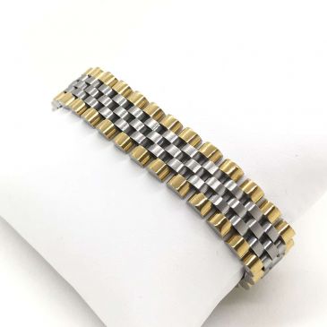 jubilee-type-silver-gold-fushion-five-links-chain-bracelet