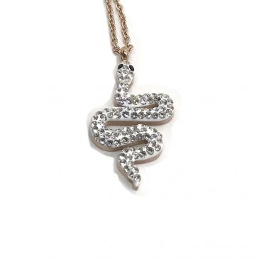 necklace-tiny-snake-pendant-rose-gold