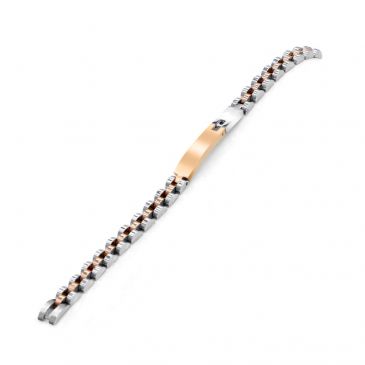 silver-rose-gold-fushion-bracelet-with-black-crystal-set-in-bar-plate