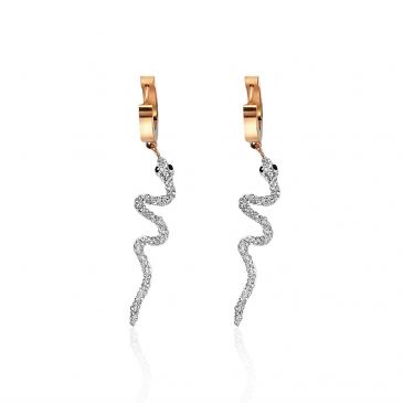 hoops-earrings-snake-pendant-rose-gold-animal-reptil-lover