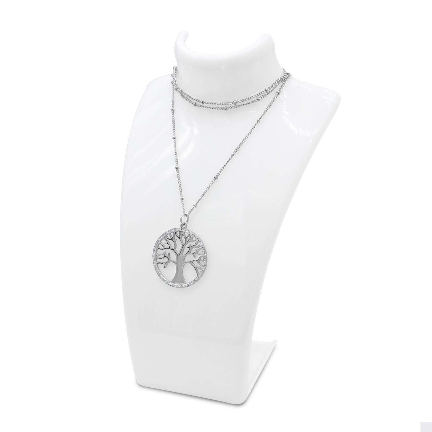 Tree Of Life Long Necklace with Round Shape Pendant